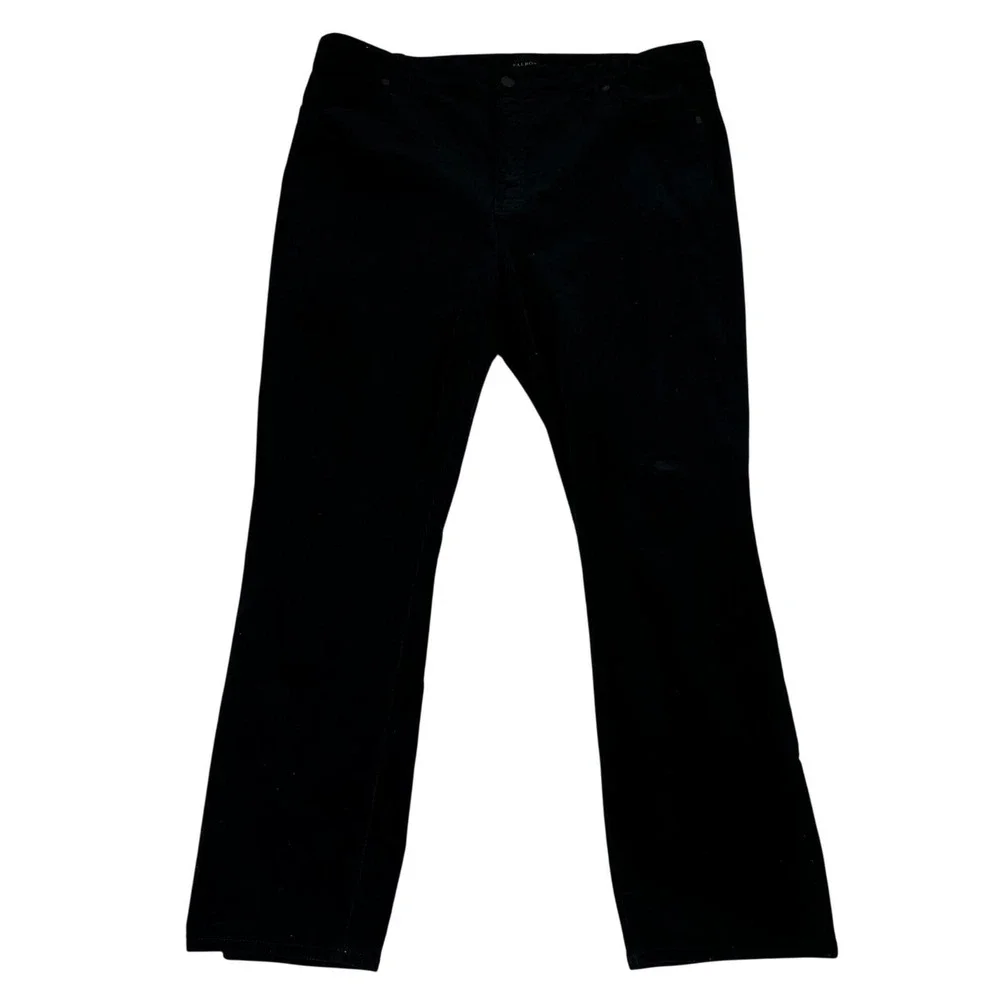 Talbots Black Corduroy‎ Straight Leg Pants Women Size 16P Career Office Preppy